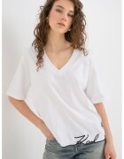 Karl Lagerfeld Уголемена тениска Signature от органичен памук
