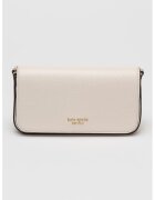 KATE SPADE Чанта през рамо от кожа Devin Saffiano - Слонова кост/Сиво-кафяв - 10.8 x 20.3 x 5.7 cm