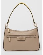 KATE SPADE Кожена чанта през рамо Hudson - Сиво-кафяв/Лайм зелено
