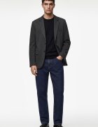 KOTON Слим сако с джобове с капаче Антрацитно сиво