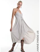 LA HAINE INSIDE US Long Asymmetrical Dress With Open Back - Крем