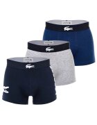 Lacoste Боксерки с памук с лого - 3 чифта - Сив/Тъмносин