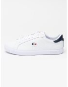 Lacoste Кожени спортни обувки Powercourt - Ултрамарин синьо/Бял