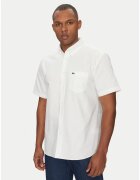 Lacoste Мъжка риза - бяла - органичен памук - ежедневна - къс ръкав