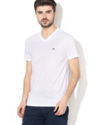 Lacoste Памучна тениска с шпиц