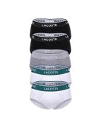 Lacoste Слипове Core с ниска талия - 5 чифта - Бял/Черен/Сив