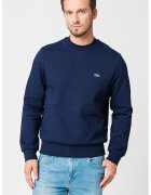 Lacoste Спортна блуза с деколте в основата на врата и лого апликация - Тъмносин