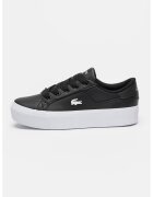 Lacoste Спортни обувки от кожа и еко кожа с равна платформа - Бял/Черен