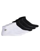 Lacoste Унисекс чорапи до глезена с лого - 6 чифта - Бял/Черен