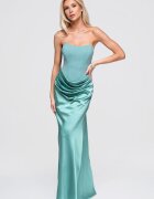 Larica Rochie maxi de seară cu bustieră - fără rami - satinată - ajustată