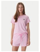 Lauren Ralph Lauren Дамска пижама 60% памук/40% вискоза на райета розова