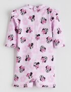 LC WAIKIKI Бански с десен Minnie Mouse и набирания Пастелнорозов