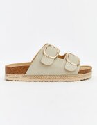LC WAIKIKI Чехли от еко кожа с каишка с тока Светло бежово