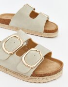 LC WAIKIKI Чехли от еко кожа с каишка с тока Светло бежово