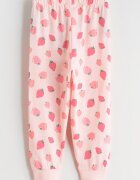 LC WAIKIKI Дълга долна пижама с принт Strawberry Бледо розово