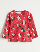 LC WAIKIKI Дълга пижама Minnie Mouse Xmas Червен/Черен