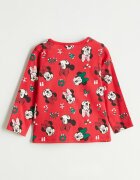 LC WAIKIKI Дълга пижама Minnie Mouse Xmas Червен/Черен