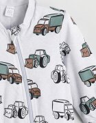 LC WAIKIKI Гащеризон с памук с фигурален принт Кафяв/Светло сив/Зелени аспержи