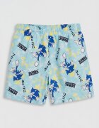 LC WAIKIKI Къс панталон с графика Черен/Жълт/Син