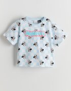 LC WAIKIKI Къса памучна пижама с десен Minnie Mouse Пастелносин/Избеляло черно/Бял