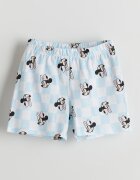 LC WAIKIKI Къса памучна пижама с десен Minnie Mouse Пастелносин/Избеляло черно/Бял