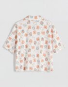 LC WAIKIKI Къса памучна пижама с графика Бял/Корал