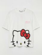 LC WAIKIKI Къса памучна пижама с принт на Hello Kitty Червен/Бял/Светлорозов