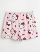 LC WAIKIKI Къса памучна пижама с принт на Hello Kitty Червен/Бял/Светлорозов