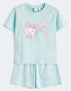 LC WAIKIKI Къса памучна пижама с шарка на Hello Kitty Ледено синьо