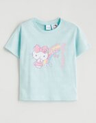 LC WAIKIKI Къса памучна пижама с шарка на Hello Kitty Ледено синьо
