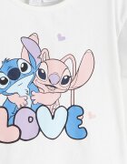 LC WAIKIKI Къса пижама с принт на Stitch&Angel Бял/Лавандула/Лилав