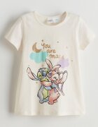 LC WAIKIKI Къса пижама с принт Stitch & Angel Пастелнорозов/Праскова/Син