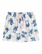 LC WAIKIKI Къса пижама с принт Stitch Бял/Пастелнорозов/Кралско Синьо