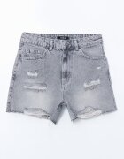LC WAIKIKI Къси слим дънки с протрити зони Светло сив