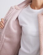 LC WAIKIKI Късо плюшено палто с еко кожа Пастелнорозов