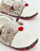 LC WAIKIKI Коледни домашни пантофи Бял/Бежов