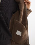 LC WAIKIKI Палто от еко велур с джобове с цип Сиво-кафяв