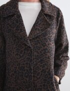 LC WAIKIKI Палто с животинска шарка Тъмнокафяв