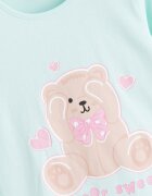 LC WAIKIKI Памучна горна пижама с принт Teddy Bear Светлозелен