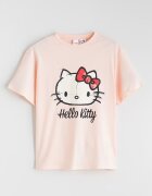 LC WAIKIKI Памучна къса пижама Hello Kitty Бял/Праскова