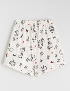 LC WAIKIKI Памучна къса пижама Hello Kitty Бял/Праскова