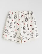 LC WAIKIKI Памучна къса пижама Hello Kitty Бял/Праскова