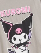 LC WAIKIKI Памучна къса пижама с принт Kuromi Сив меланж/Розово