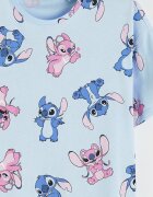 LC WAIKIKI Памучна нощница с принт Stitch Пастелносин/Светлорозов/Светлосин