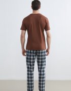 LC WAIKIKI Памучна пижама с джобове Сив/Светлокафяв/Петролно синьо