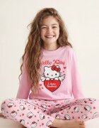 LC WAIKIKI Памучна пижама с шарка на Hello Kitty Светлорозов