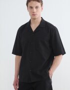 LC WAIKIKI Памучна риза с джоб Черен