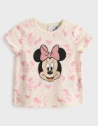 LC WAIKIKI Памучна тениска Minnie Mouse и шорти Розово/Светло бежово