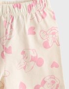 LC WAIKIKI Памучна тениска Minnie Mouse и шорти Розово/Светло бежово