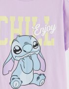 LC WAIKIKI Памучна тениска с принт Stitch Сламеножълт/Лилав/Светлосин